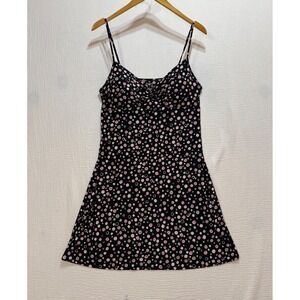 Alfani Intimates Chemise Women L‎ Black Pink Polka Dot Sleepwear Slip Dress Y2K